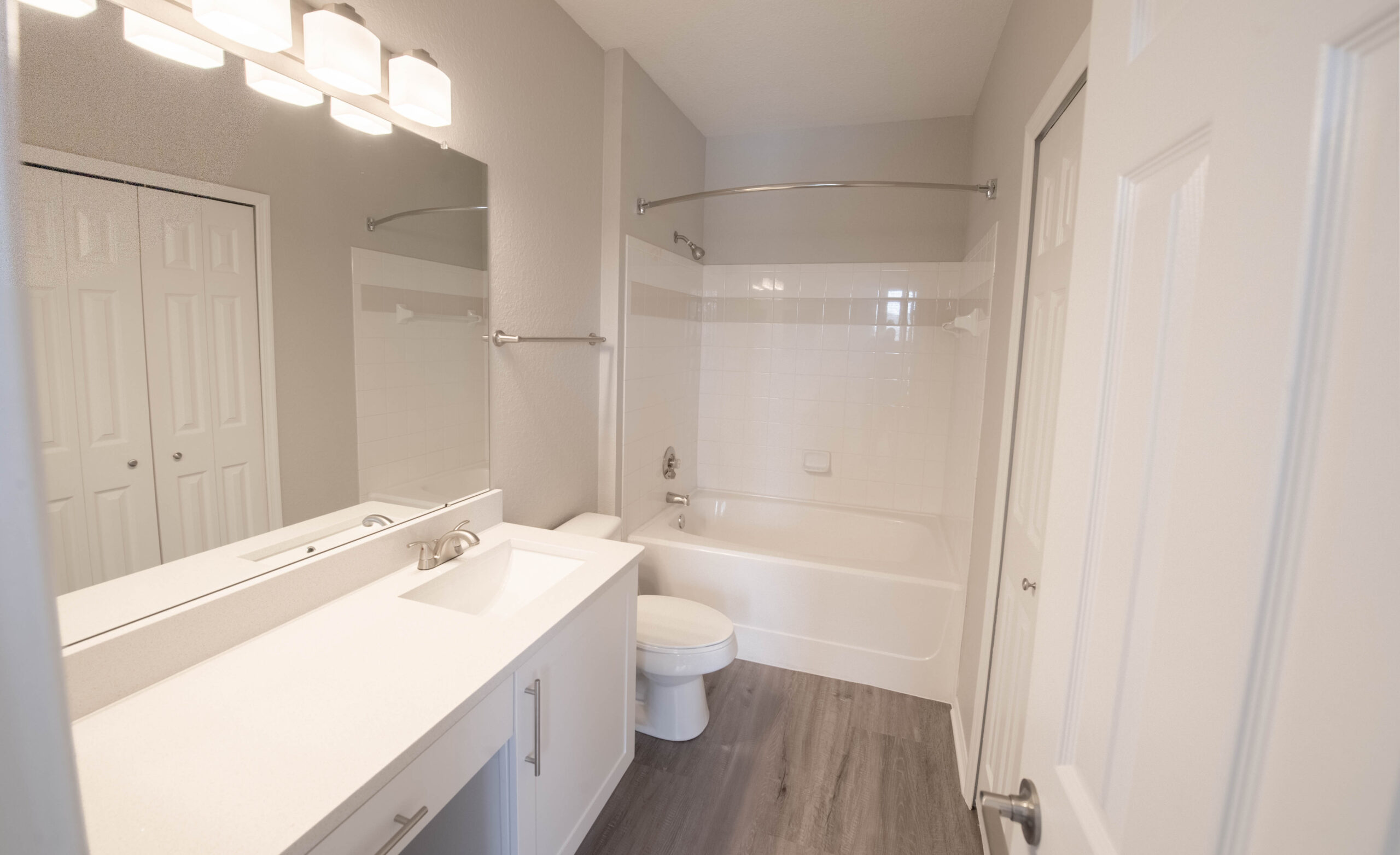 Renovated white bathroom