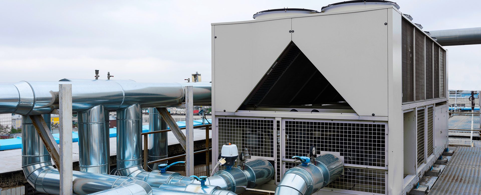 HVAC services on a roof