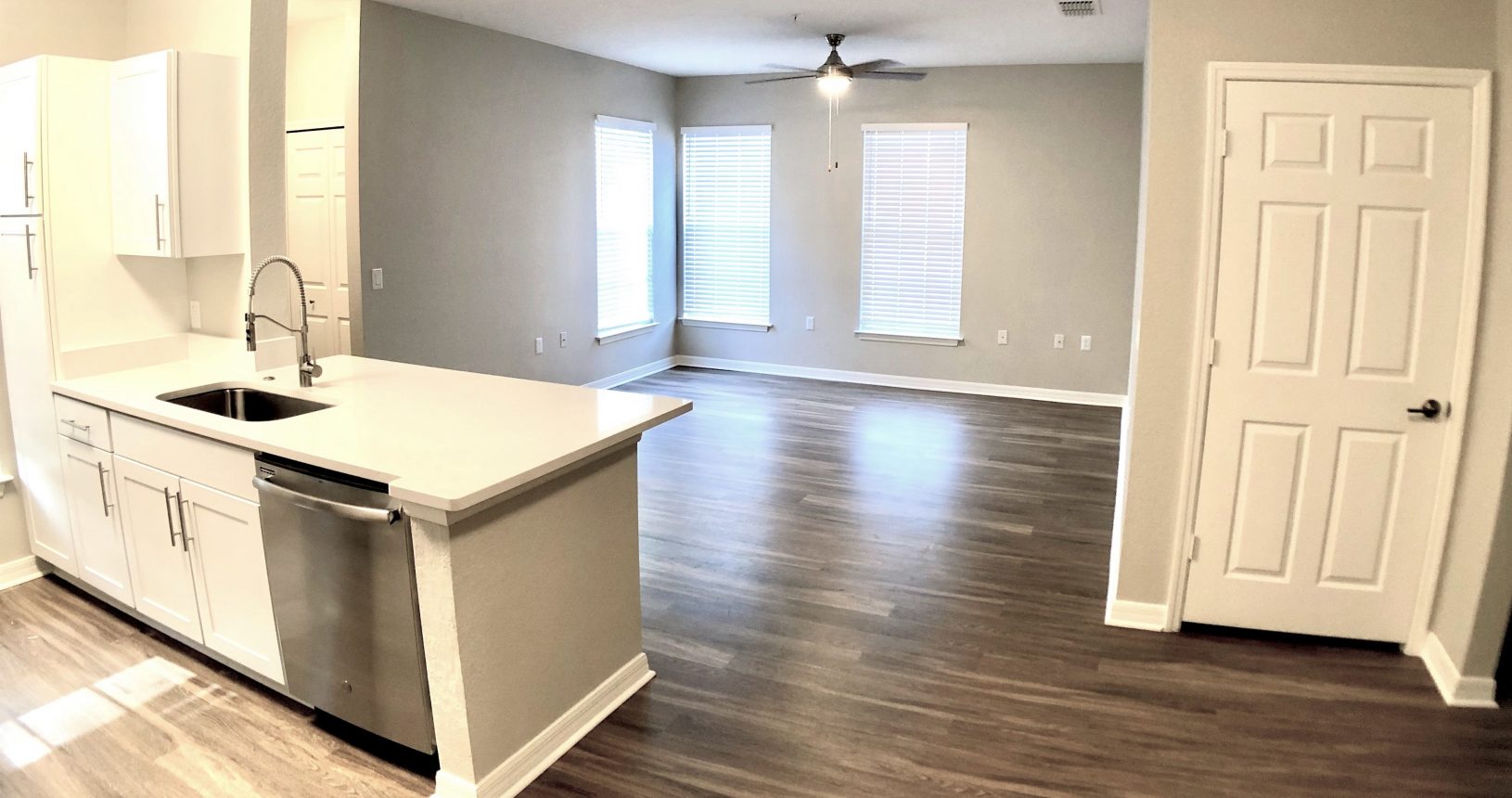 Windermere apartments renovated floor with kitchen and living room