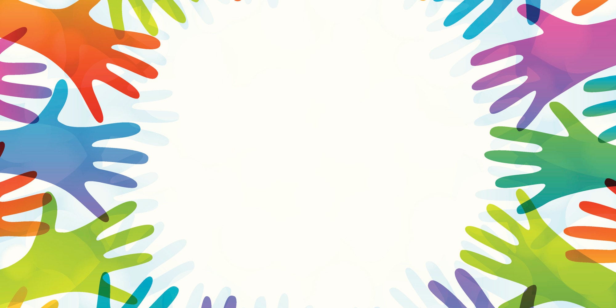 volunteering graphic with rainbow hands reaching out