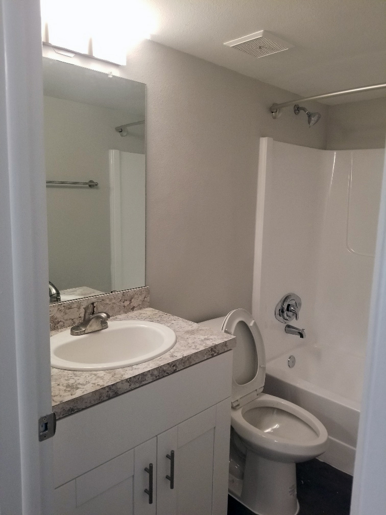 Renovated white bathroom