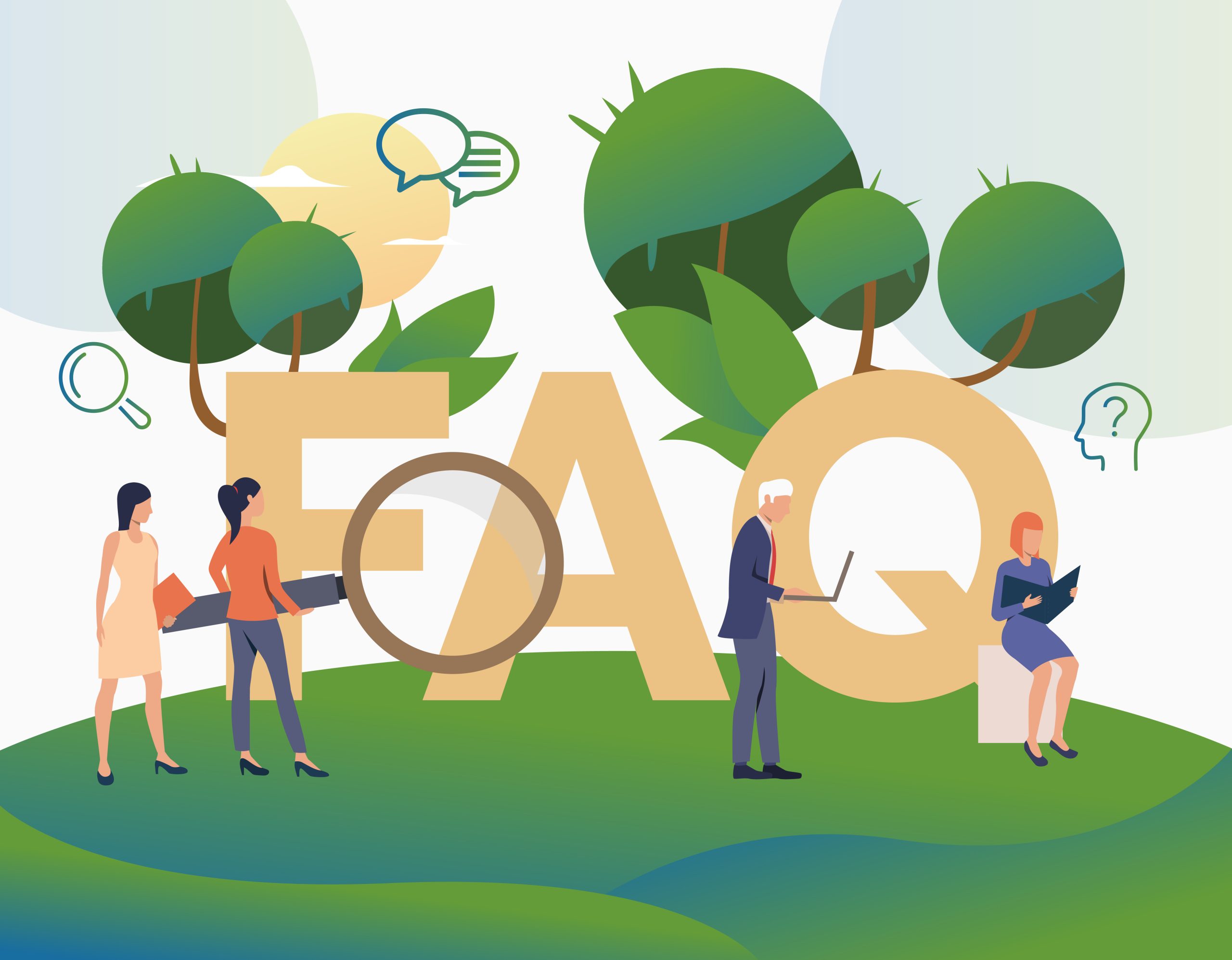 People asking frequent questions landing page