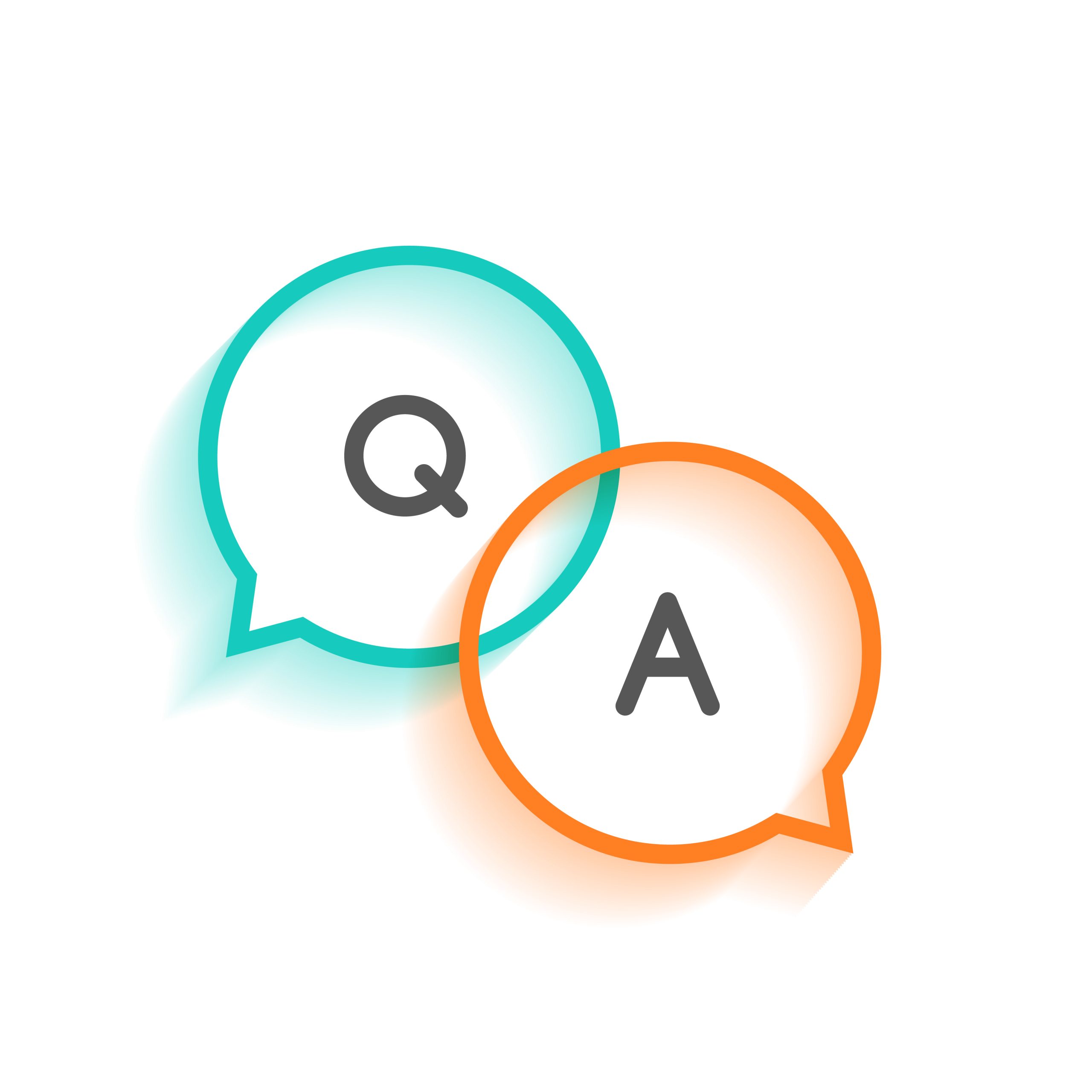 line style question and answer web speech bubble design